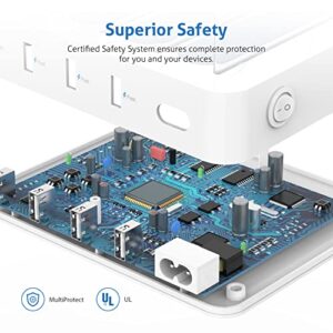 SooPii Charging Station for Multiple Devices, 4-Port Charger Station with 4 Mixed Charging Cables Included,for Home,Office,Travel