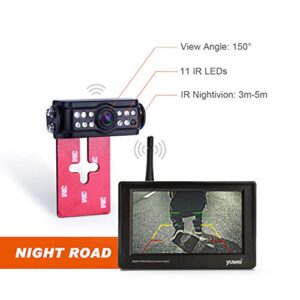 Yuwei Digital Wireless Backup Camera System with 4.3’’ Wireless Reversing Monitor, Stable Wireless Signal & No Interference for Cars, Pickups, Camper, Vans, SUVs, Sedans, Minivans , Cargo Vans,etc