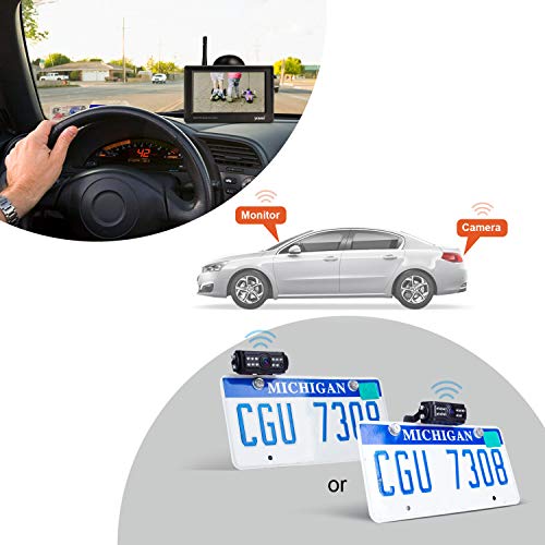 Yuwei Digital Wireless Backup Camera System with 4.3’’ Wireless Reversing Monitor, Stable Wireless Signal & No Interference for Cars, Pickups, Camper, Vans, SUVs, Sedans, Minivans , Cargo Vans,etc