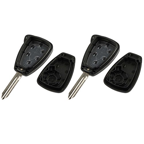 Key Fob Keyless Entry Remote Shell Case & Pad fits Chrysler, Dodge, Jeep Keys, Set of 2
