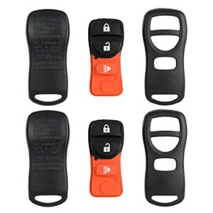 keyless2go replacement for new shell case and 3 button pad for remote key fob with fcc kbrastu15 – shell only (2 pack)