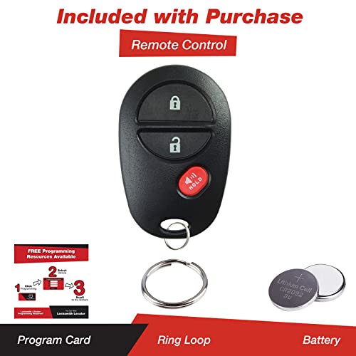 KeylessOption Keyless Entry Remote Control Car Key Fob Replacement for GQ43VT20T