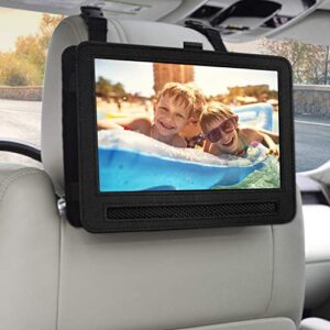 car headrest mount holder strap case for swivel & flip style portable dvd player –suitable for 10 inch to 10.5 inch screen