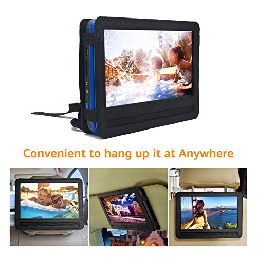 Car Headrest Mount Holder Strap Case for Swivel & Flip Style Portable DVD Player --Suitable for 10 Inch to 10.5 Inch Screen