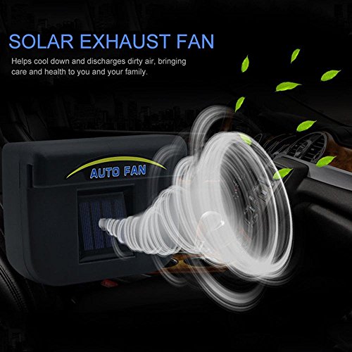 GCARTOUR Solar Powered Car Auto Cooler Ventilation Fan Car Windshield