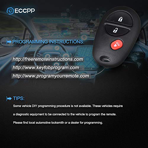 ECCPP Replacement fit for Keyless Entry Remote Key Fob 2008-2011 for Toyota Highlander Sequoia Sienna Tacoma Tundra GQ43VT20T