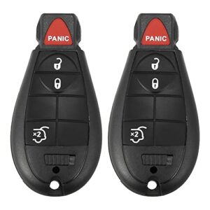 x autohaux 2pcs replacement keyless entry remote car key fob m3n5wy783x 433mhz for jeep grand cherokee 2008-2013 for commander 08-10 4 buttons with door key iyz-c01c