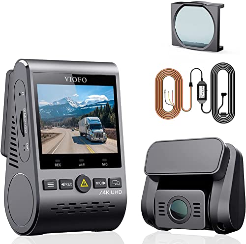 【Bundle: VIOFO A129Pro Duo with GPS + CPL + Hardwire Cable】 VIOFO A129 Pro Duo 4K Dual Dash Cam 3840 x 2160P Ultra HD 4K Front and 1080P Rear Car WiFi Dash Camera w/GPS, Parking Mode