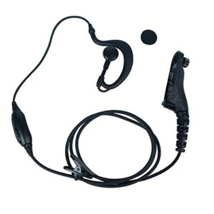 caroo xpr 7550e earpiece for motorola, g shape headset and mic for motorola apx6000 apx8000 apx900 xpr6350 xpr6550 xpr6580 xpr7350 7350e xpr7380 xpr 7550 xpr7580 7580e two way radio walkie talkie