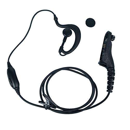 Caroo XPR 7550e Earpiece for Motorola, G Shape Headset and Mic for Motorola APX6000 APX8000 APX900 XPR6350 XPR6550 XPR6580 XPR7350 7350e XPR7380 XPR 7550 XPR7580 7580e Two Way Radio Walkie Talkie