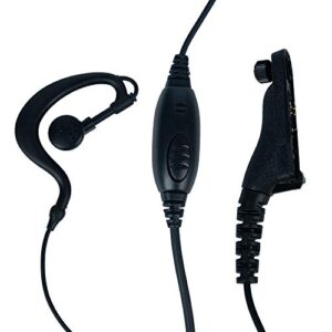 Caroo XPR 7550e Earpiece for Motorola, G Shape Headset and Mic for Motorola APX6000 APX8000 APX900 XPR6350 XPR6550 XPR6580 XPR7350 7350e XPR7380 XPR 7550 XPR7580 7580e Two Way Radio Walkie Talkie