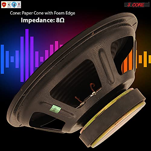 5Core 10" inch Subwoofer Replacement DJ Speaker Car Sub Woofer 1000W PMPO Dual 8 Ohm WF 10120