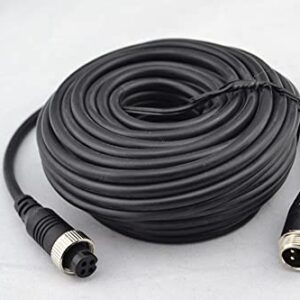 50ft 4-Pin Car Aviation Video Extension Cable for Truck Trailer Camper Bus Motorhome Vehicle Rearview Backup Monitor System CCTV System Camera Waterproof Shockproof 15M