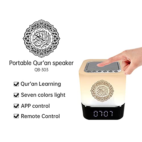 KANGCAI Quran Speaker,AZAN MP3 Player, Touch Lamp Bluetooth Speake,Eid Mubarak hajj Gift,with APP Control,Full Recitations of Famous Imams and Quran Translation in Many Languages