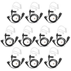 abcgoodefg fbi style surveillance covert headset earpiece mic compatible with hyt (hytera) radios motorola radioa cls1110 cls1410 cls1413 cls1450 cls1450c cp200 cp200d xls pr400 ep450 gtx (10 pack)