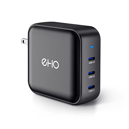 USB C Wall Charger, 140W PD 3.1 PPS 3-Port GaN III Fast Charger Type C Charging Station Foldable Power Adapter Travel Charger Block Compatible w/MacBook, Laptop, iPad, iPhone, Samsung and More-Black