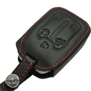 KAWIHEN Leather Key Fob Case Cover Compatible with for 2019 2020 Chevy Silverado 1500 2500HD 3500HD GMC Sierra 1500 2500HD 3500HD HYQ1EA 13529632 13591396