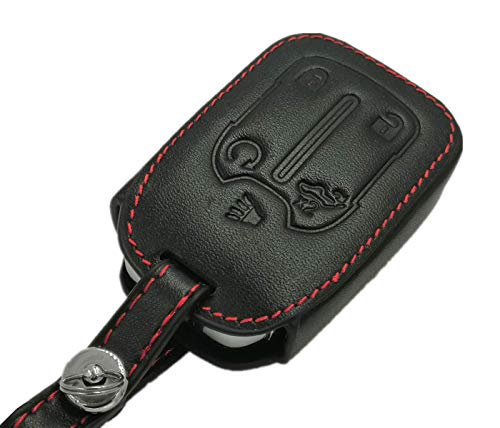 KAWIHEN Leather Key Fob Case Cover Compatible with for 2019 2020 Chevy Silverado 1500 2500HD 3500HD GMC Sierra 1500 2500HD 3500HD HYQ1EA 13529632 13591396