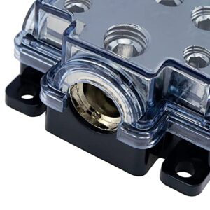 S SYDIEN 1Pc 1 in 5 Ways Out Way Power Distribution Block 0/2/4 Gauge in 2/4/8 Gauge Out Car Audio Splitter Power Ground Distributor Blocks