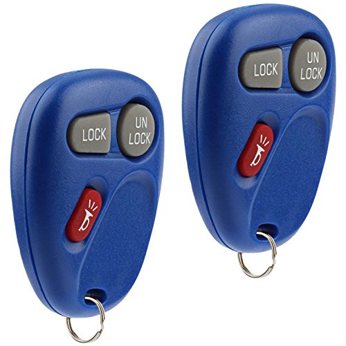 Key Fob Keyless Entry Remote fits Cadillac Escalade/Chevy Avalanche S10 Silverado Suburban Tahoe/GMC Sierra Sonoma Yukon (Blue), Set of 2