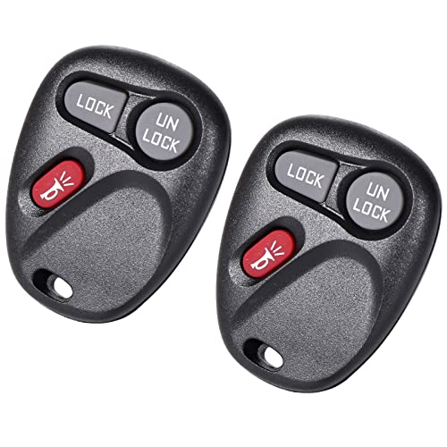 Key Fob Replacement Fit for Chevy Silverado Suburban 1500 Tahoe S10 Avalanche GMC Sierra Yukon Cadillac Escalade 2001 2002 2003 2004, 3 Button #KOBLEAR1XT 15042968 Keyless Entry Remote Control Set 2