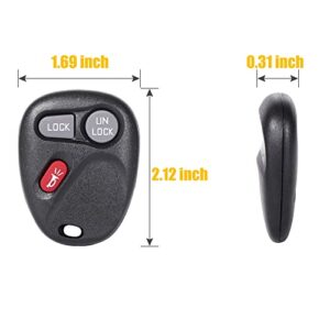 Key Fob Replacement Fit for Chevy Silverado Suburban 1500 Tahoe S10 Avalanche GMC Sierra Yukon Cadillac Escalade 2001 2002 2003 2004, 3 Button #KOBLEAR1XT 15042968 Keyless Entry Remote Control Set 2