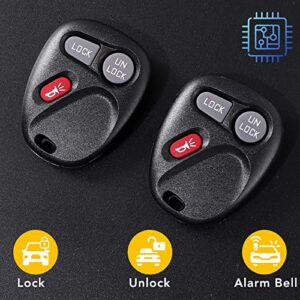 Key Fob Replacement Fit for Chevy Silverado Suburban 1500 Tahoe S10 Avalanche GMC Sierra Yukon Cadillac Escalade 2001 2002 2003 2004, 3 Button #KOBLEAR1XT 15042968 Keyless Entry Remote Control Set 2