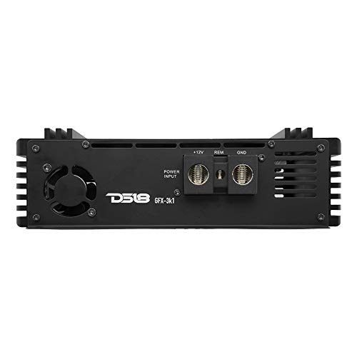 DS18 GFX-3K1 Car Audio Amplifier 1-Channel Class D Full-Range Monoblock 3000 Watts Rms 1-Ohm - Bass Knob Controller Included - Easy Installation - Powerful Amp for Vehicle Sound Systems