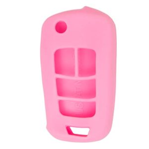 keyless2go replacement for new silicone cover protective case for select gm flip remote key fobs oht01060512 – pink