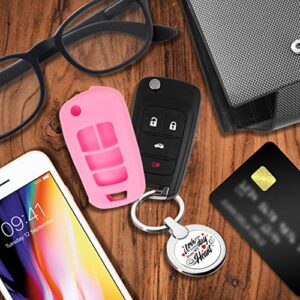 Keyless2Go Replacement for New Silicone Cover Protective Case for Select GM Flip Remote Key Fobs OHT01060512 - Pink