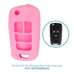 Keyless2Go Replacement for New Silicone Cover Protective Case for Select GM Flip Remote Key Fobs OHT01060512 - Pink