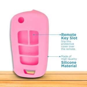 Keyless2Go Replacement for New Silicone Cover Protective Case for Select GM Flip Remote Key Fobs OHT01060512 - Pink