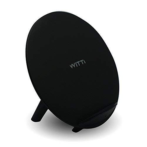 WITTI Candi | Qi Certified Wireless Charger Stand (Black) for Apple iPhone 11/11Pro, 10W Fast-Charging for Galaxy S10/S9 /S8/ /S7/ Edge/S6 Edge and Note 10/9/8 (AC Adapter Not Included)