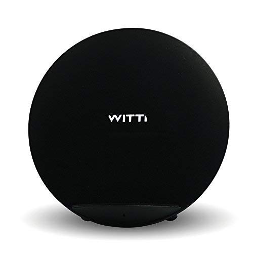 WITTI Candi | Qi Certified Wireless Charger Stand (Black) for Apple iPhone 11/11Pro, 10W Fast-Charging for Galaxy S10/S9 /S8/ /S7/ Edge/S6 Edge and Note 10/9/8 (AC Adapter Not Included)