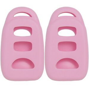 Keyless2Go Replacement for 2 New Silicone Cover Protective Case for Select Remote Key Fobs PINHA-T008 - Pink
