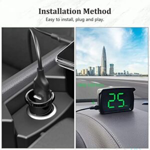 ARLRORO New Head Up Display for Cars,GPS Digital Speedometer with mph Speed, USB Cable Install,Suitable for All Car