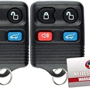 KeylessOption Keyless Entry Remote Car Key Fob for SUV Ford Edge Escape Expedition Explorer Flex (Pack of 2)