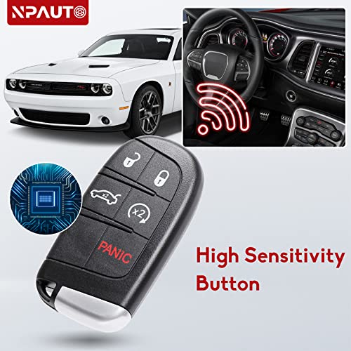 NPAUTO 2-Pack Key Fob Replacement for Chrysler 300 Dodge Charger 2011-2018 | Challenger 2015-2018 | Dart 2014-2016 | Durango 2014-2020 Keyless Entry Remote Car Smart Key Fob (M3N-40821302, 433MHz)