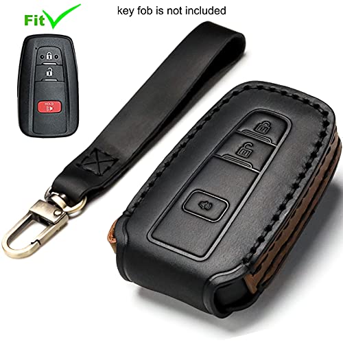 ZiHafate Car Key Fob Cover Case Compatible with Toyota Keyless Remote Control 2022、2021、2020、2019、2018、2017、2016 RAV4 Camry Corolla Avalon Tacoma Highlander 4Runner Tundra Prius Prado etc.（BN-Black） …