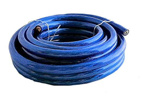 IMC Audio 1/0 Gauge CCA Power Blue Wire Cable (5ft Blue) Battery Cable Wire, Automotive, Car Audio Speaker Home Stereo System, RV Trailer, Amp Wiring 0 Guage Power Wire Cable 0 Car Audio