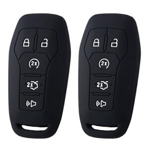 2pcs xuhang sillicone key skin cover for fusion mustang f150 lincoln mkz mkc mkx keyless entry smart remote