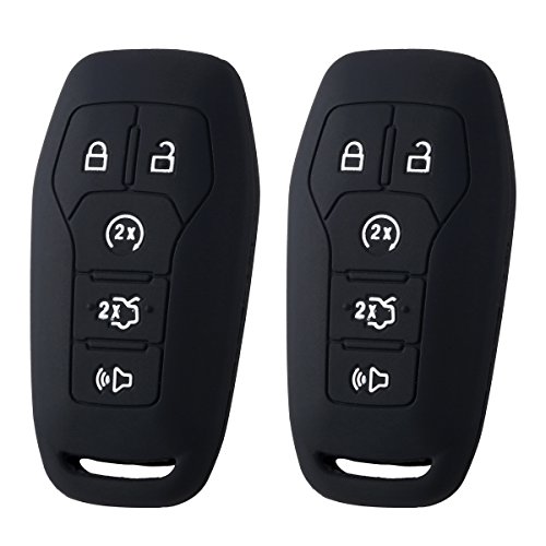 2Pcs XUHANG Sillicone Key Skin Cover for Fusion Mustang F150 Lincoln MKZ MKC MKX Keyless Entry Smart Remote