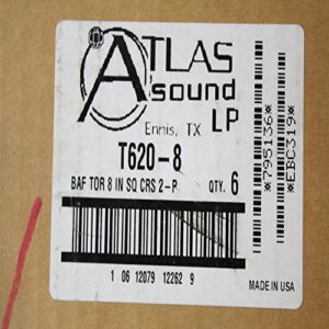 Atlas Sound T620-8 Deluxe Concealed Mounting 8" Torsion Baffle Loud Speaker, White