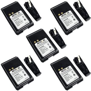 retevis 2 way radio battery compatible with motorola pmnn4071ar mag one bpr40 a8 walkie talkies belt clip 1500mah 7.2v ni-mh rechargeable battery (5 pack)