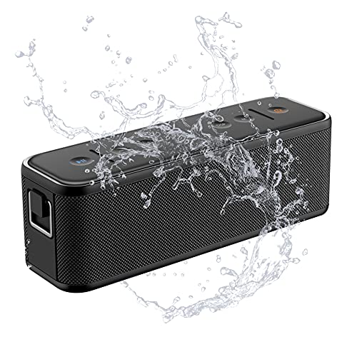 LEZII 40W (Peak 60W) Portable Bluetooth Speakers, Wireless Speaker with 360°TWS Surround Sound, IPX7 Waterproof with HD Sound, Bluetooth 5.0, 8-12H Playtime, Support TF Card/AUX, Compatible with iOS