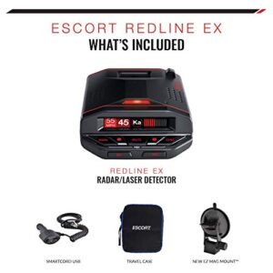 Escort Redline EX Laser Radar Detector - Escort Live, Extreme Range, False Alert Filter, OLED Display, Voice Alerts