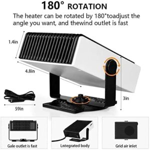 Car Defogger Heater, 12V Portable Windshield Defrosting Fast Heating Defrost Defogger,Fast Heating Portable Car Heaters Automobile Windscreen Fan in Cigarette Lighter