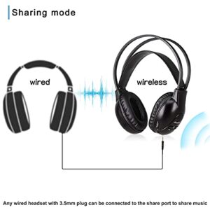 Joanbro IR Wireless Headphone for uConnect VES, Town & Country, Pacifica, Odyssey, Grand Caravan, Durango, Tahoe, Suburban, Acadia,2 Channel Car DVD Headphones w/AUX Cable, Wireless&Wired,Lightweight