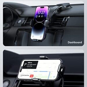 ZEEHOO DUOXX Wireless Car Charger,Dual Coils 15W Fast Charging Car Mount, Dashboard, Air Vent Wireless Phone Holder Auto-Clamping for iPhone 14 13 12 Pro Max,Samsung Z Flip 4 3 5G S23 Ultra,etc