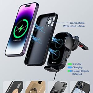 ZEEHOO DUOXX Wireless Car Charger,Dual Coils 15W Fast Charging Car Mount, Dashboard, Air Vent Wireless Phone Holder Auto-Clamping for iPhone 14 13 12 Pro Max,Samsung Z Flip 4 3 5G S23 Ultra,etc